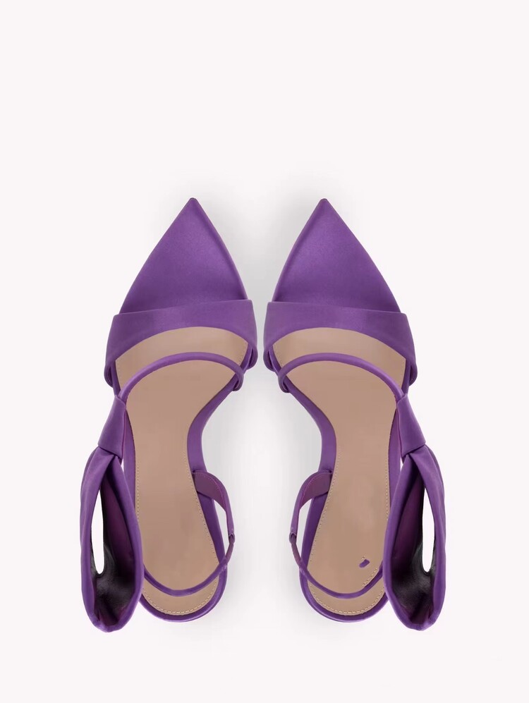 Women Fashion Show - Butterfly-Knot Black And PurplePointed Toe Summer