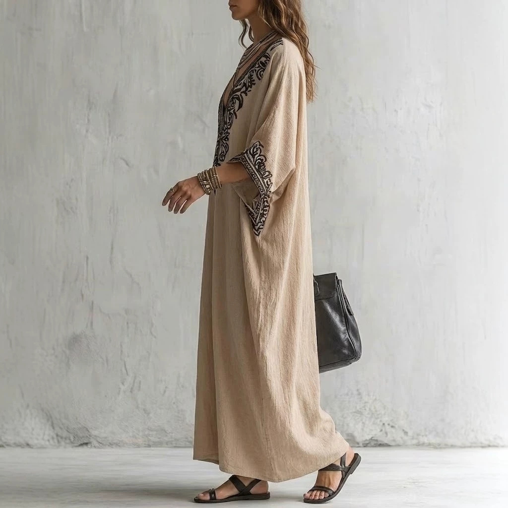 Women Boho Embroidered Kaftan  - Maxi Dress Boho recension och pris