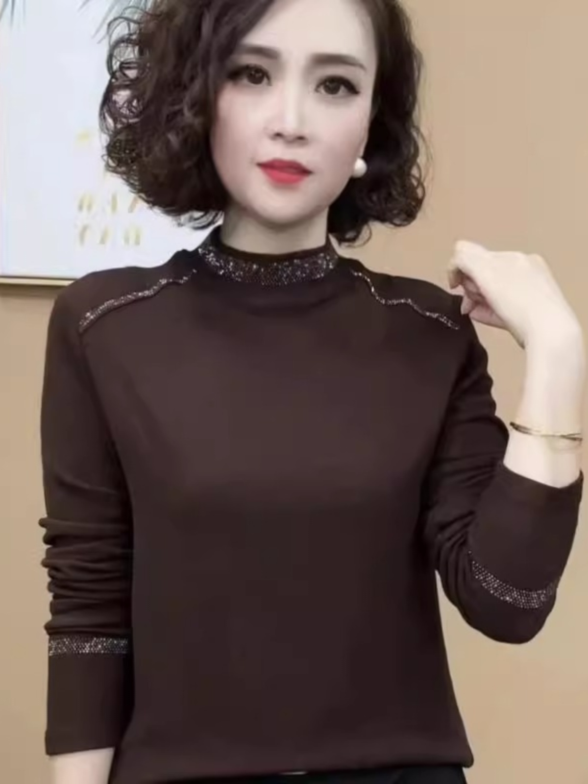 Fashionable Long Sleeve Half H - Women Fashion Over 40 recension och pris