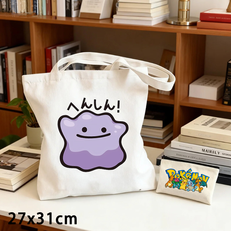 2PCS Pokemoned Canvas Bag and  - Coin Purse Women recension och pris