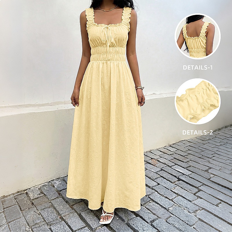 Summer Sleeveless Square Neck  - Maxi Dress Boho recension och pris