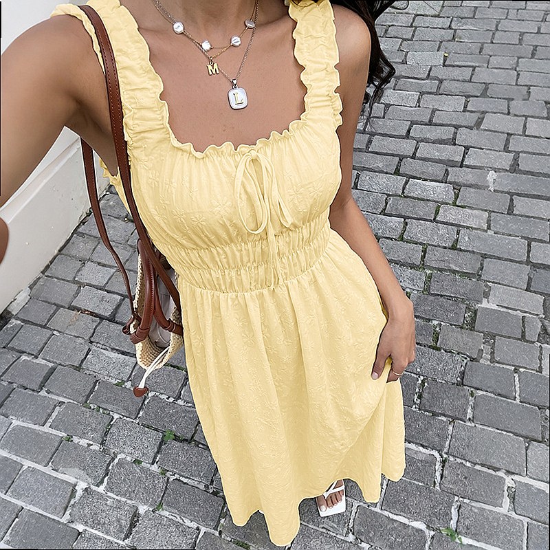 Summer Sleeveless Square Neck  - Maxi Dress Boho recension och pris