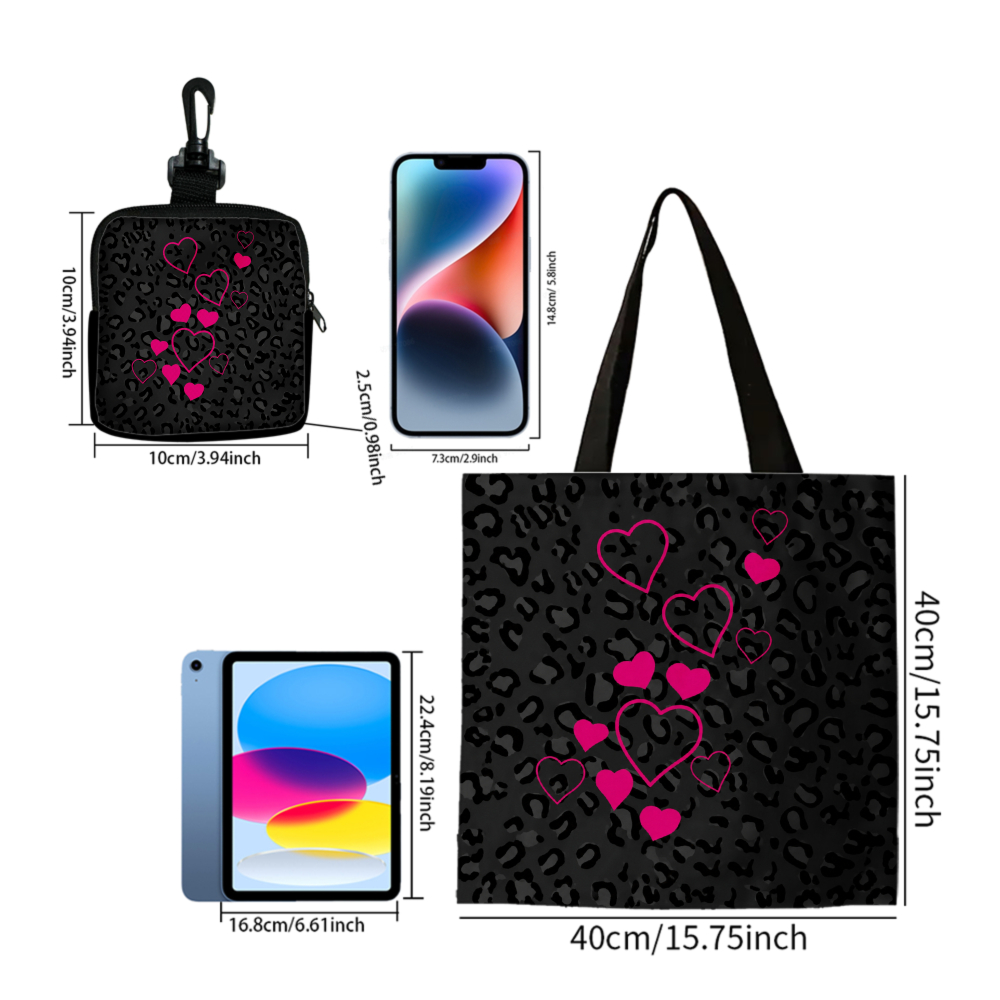Black Leopard Print Pink Heart - Coin Purse Women recension och pris