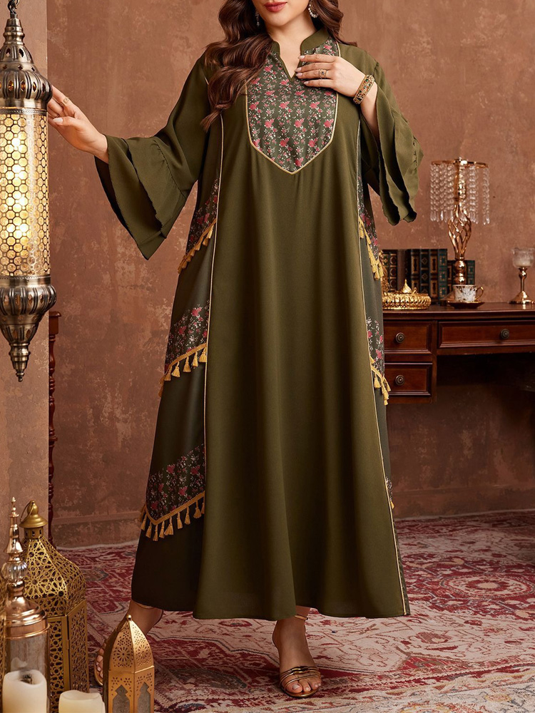 GIBSIE Plus Size Ethnic Style  - Maxi Dress Boho recension och pris